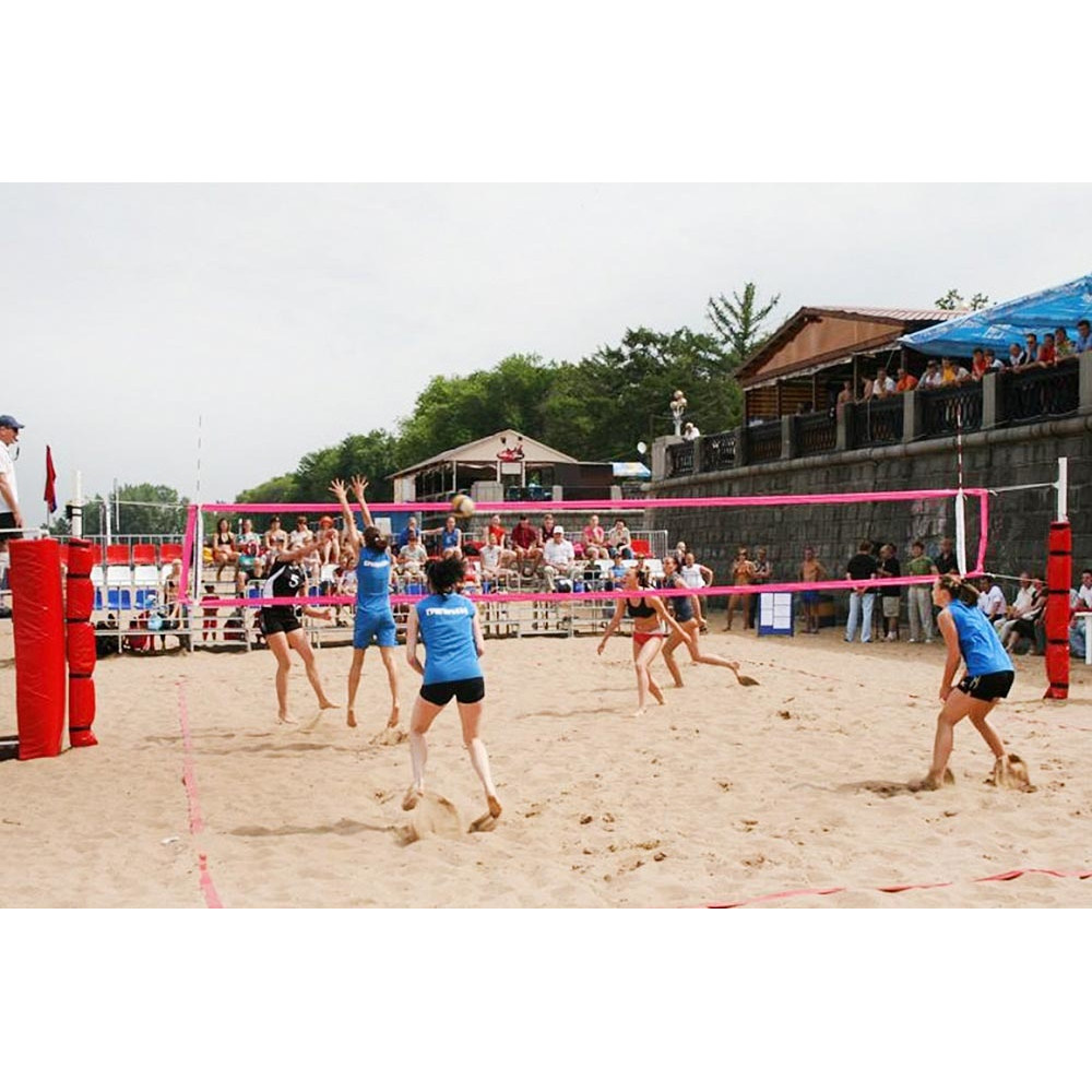 Сетка для пляжного волейбола – розовая, толщина нити: 3,0 мм.