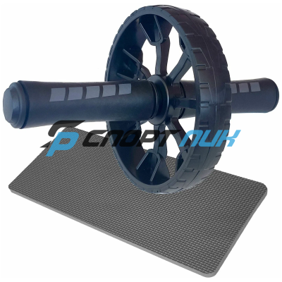 Колесо для пресса одинарное, ручки - TPR, с ковриком(Черное)