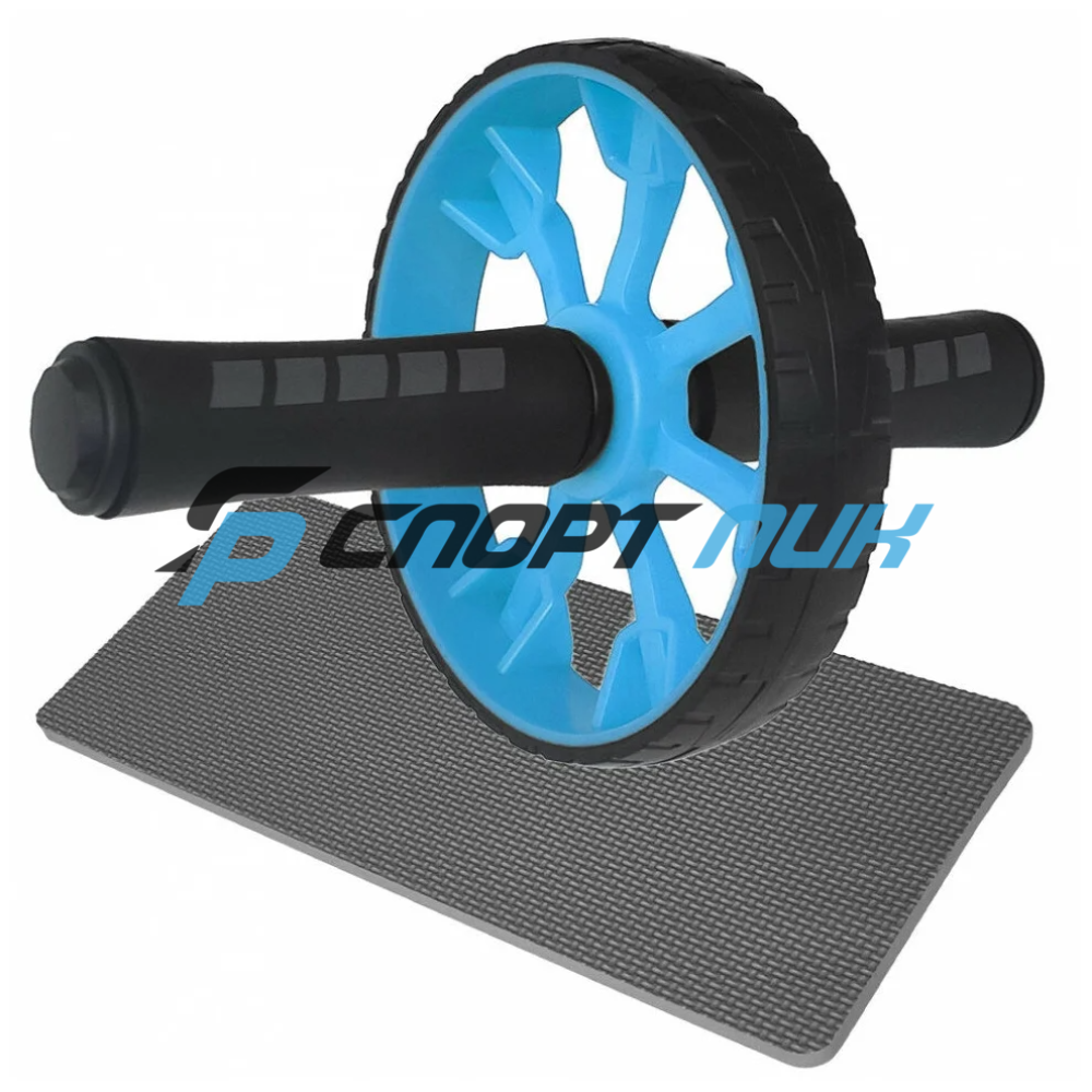 Круг для пресса 1-но колесный(одинарный), ручки TPR, с ковриком(Синий)
