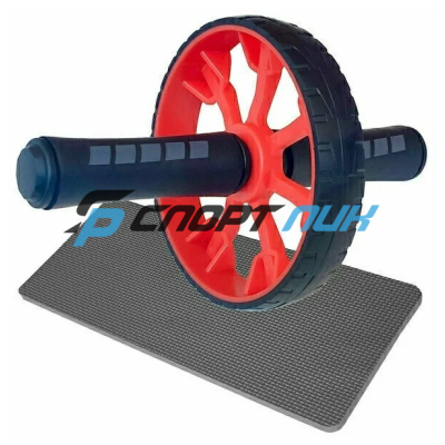 Домашний тренажер для пресса одноколесный, ручки TPR, с ковриком(Красный)